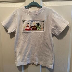 Smocked ocean pirate octopus t-shirt, boys size 5